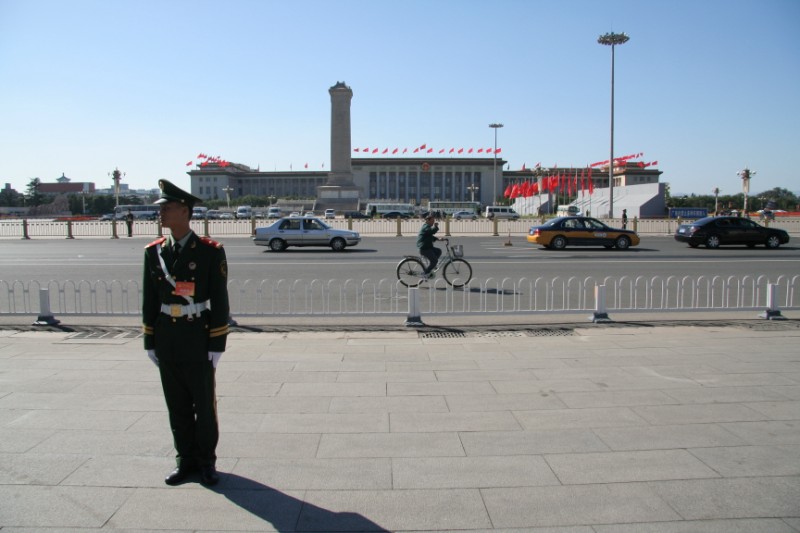 Guard in front of Tiananmen Square