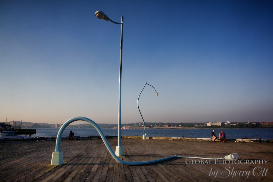 Halifax waterfront streetlamp art