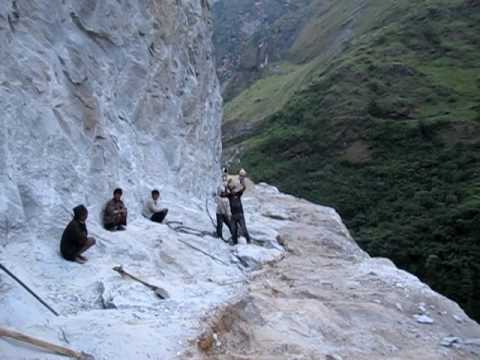 Building a Road in Nepal near Dharapani.MOV