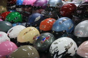 Many helmets to choose from