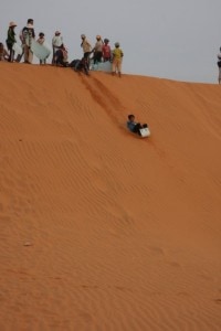 Sliding down the dunes