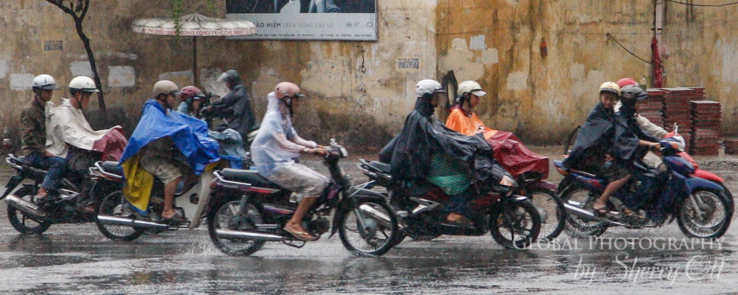 vietnam rainy season motorbike