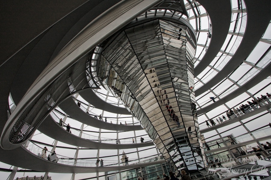 Swirling architecture of the Reichstag in Berlin