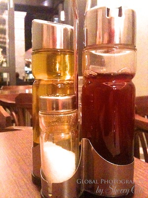 oil and vinegar on the table