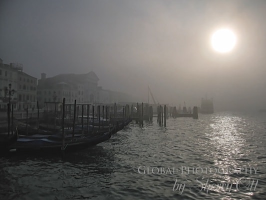 Venice fog grand canal