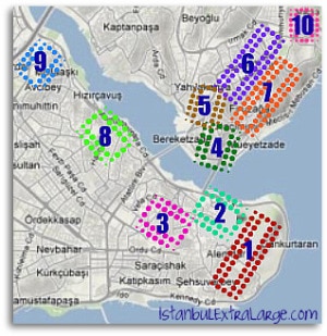 Istanbul neighbourhoods map