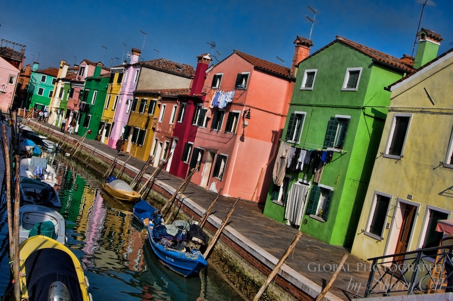 Burano Italy is known for it's rainbow pallette