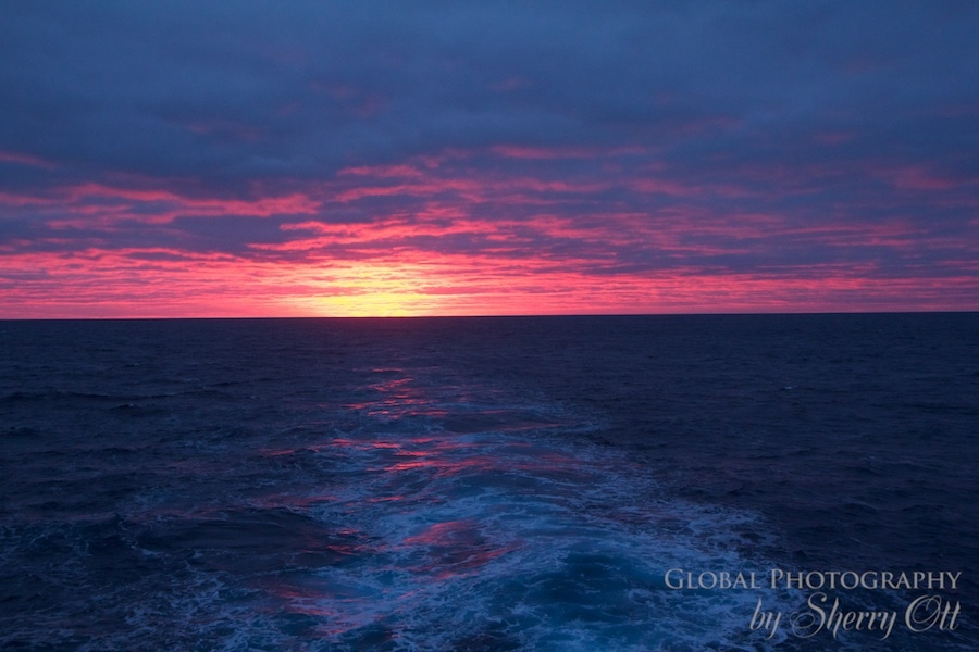 Colorful sunrise in Antarctica from the MS Expedition