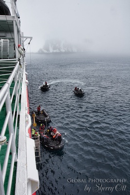 getting on a zodiac