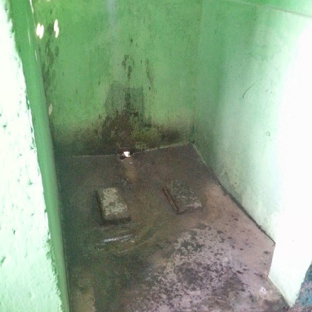 gross squat toilet in India on the Rickshaw Run