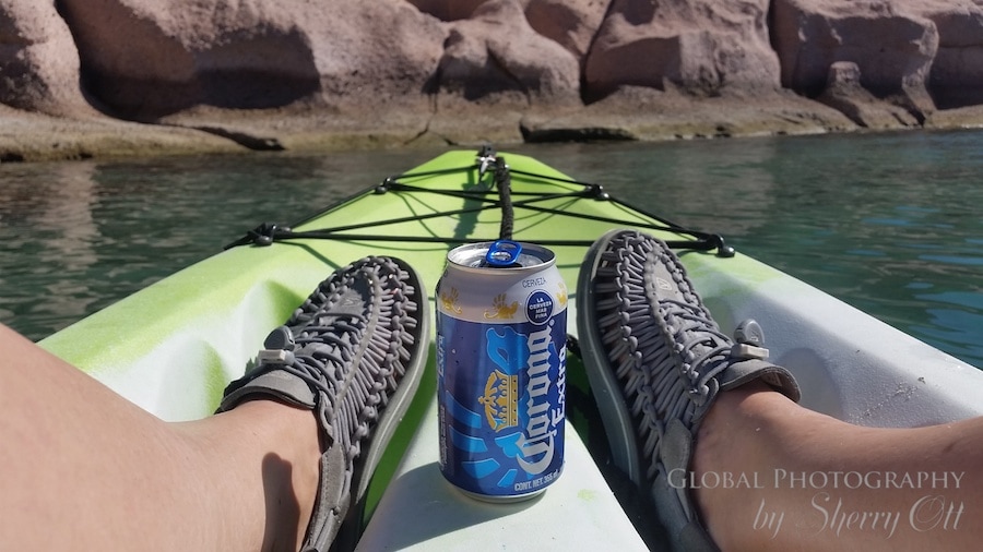 kayaking with beer