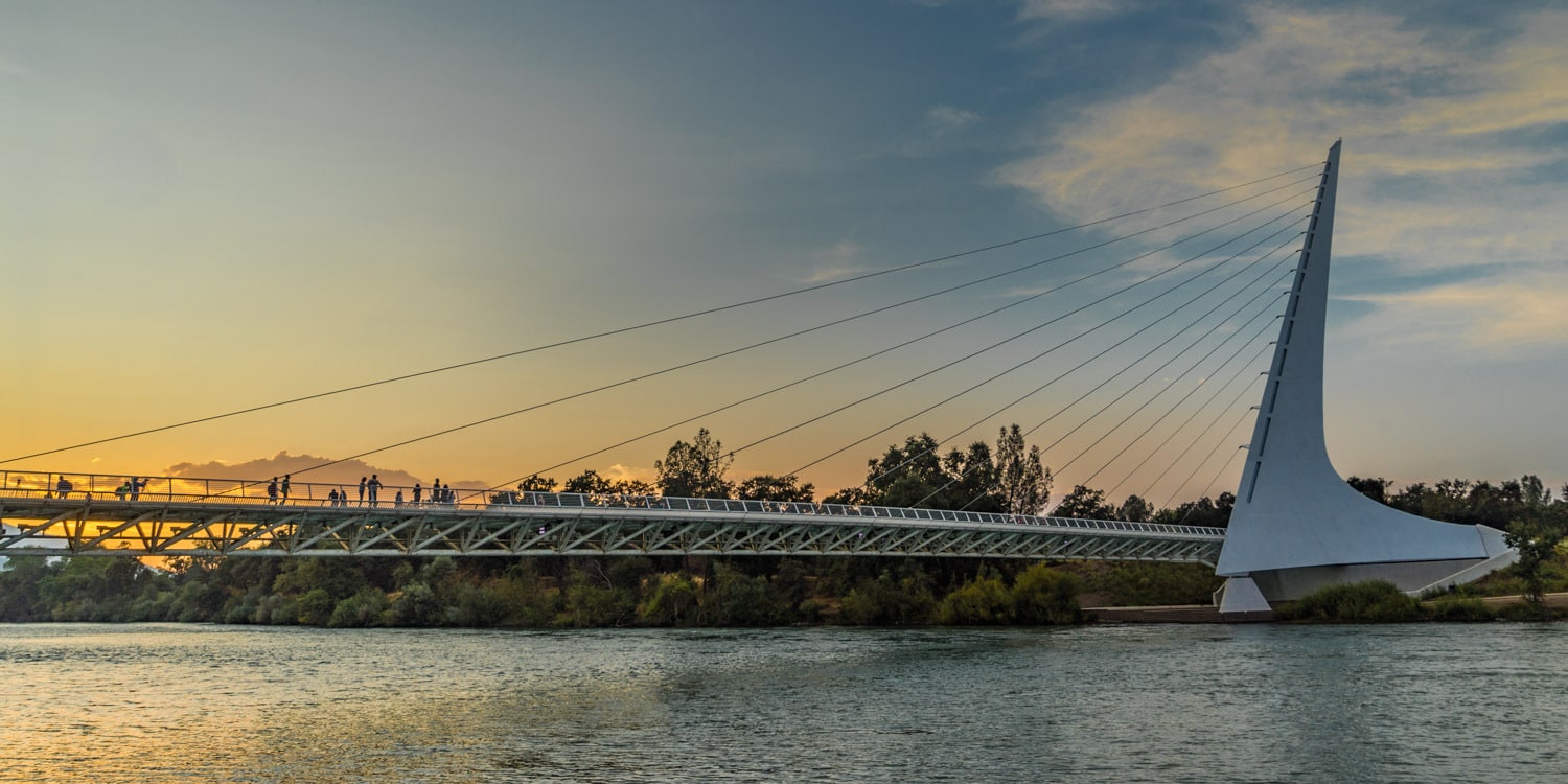 Sundial Bridge Sunset Redding California