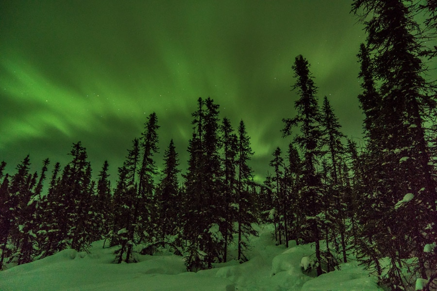 alaska northern lights with the camera