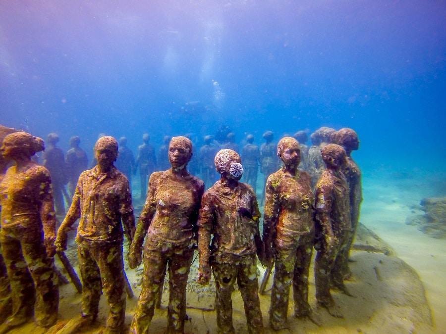 scuba diving surprises Grenada sculpture park