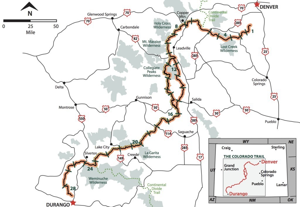 Colorado Trail map