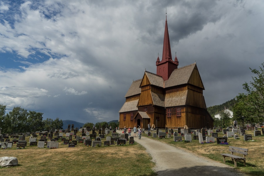 Stave church on the Gudbrandsdalsleden Trail From Oslo to Trondheim