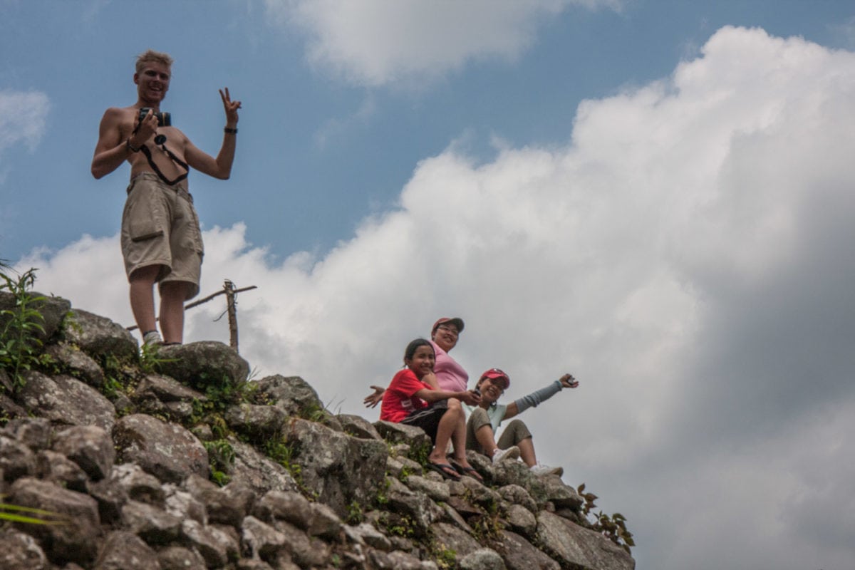 hikers rest for lunch