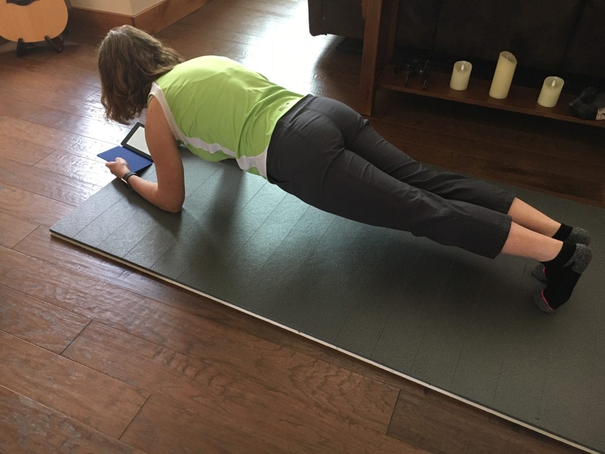 holding plank position while reading
