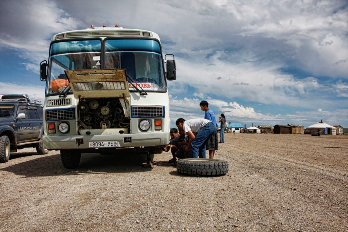 mongolia bus breakdown