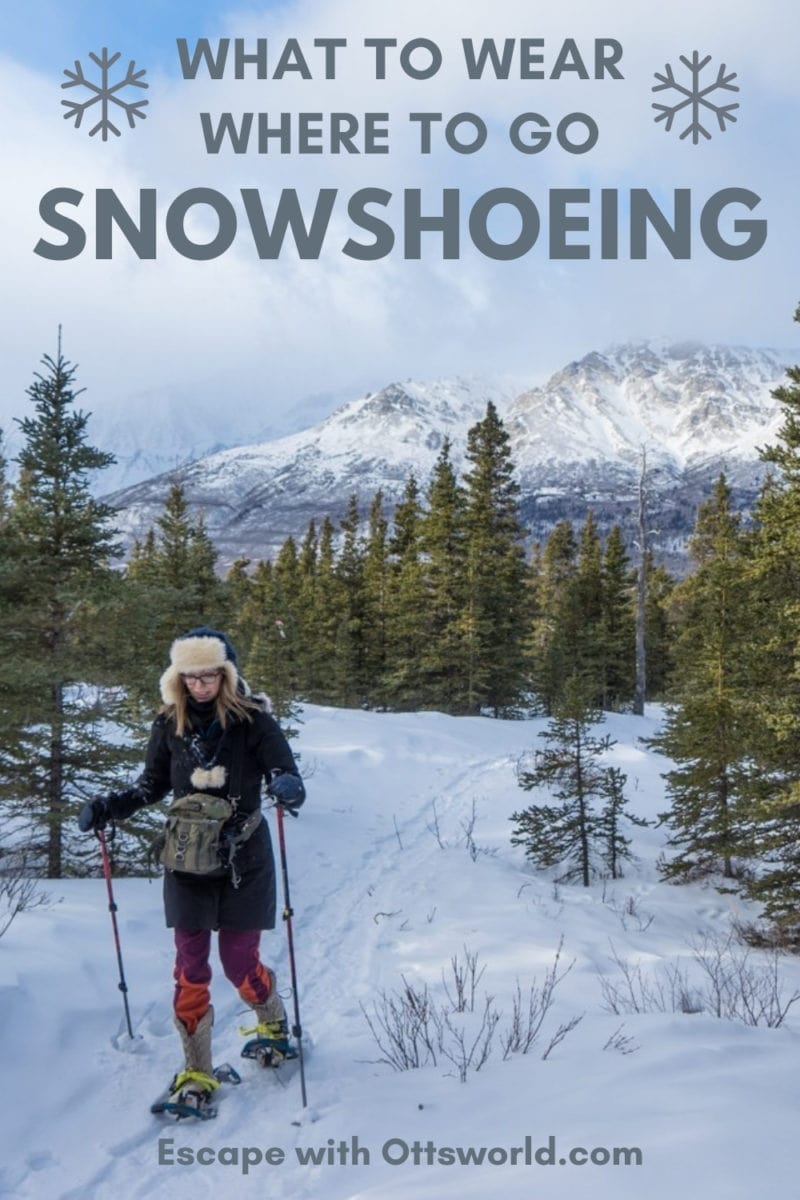 Woman snowshoeing