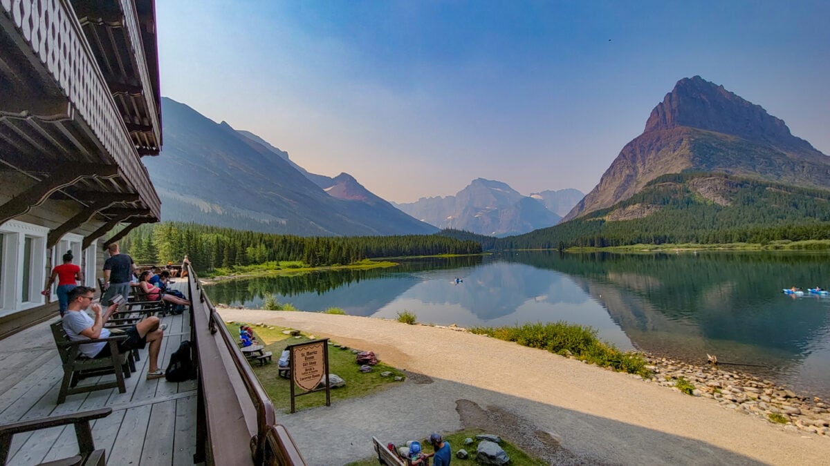 many glacier hotel view