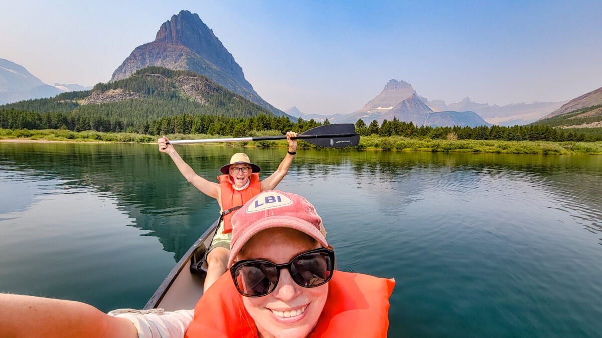 canoeing Many Glacier Montana