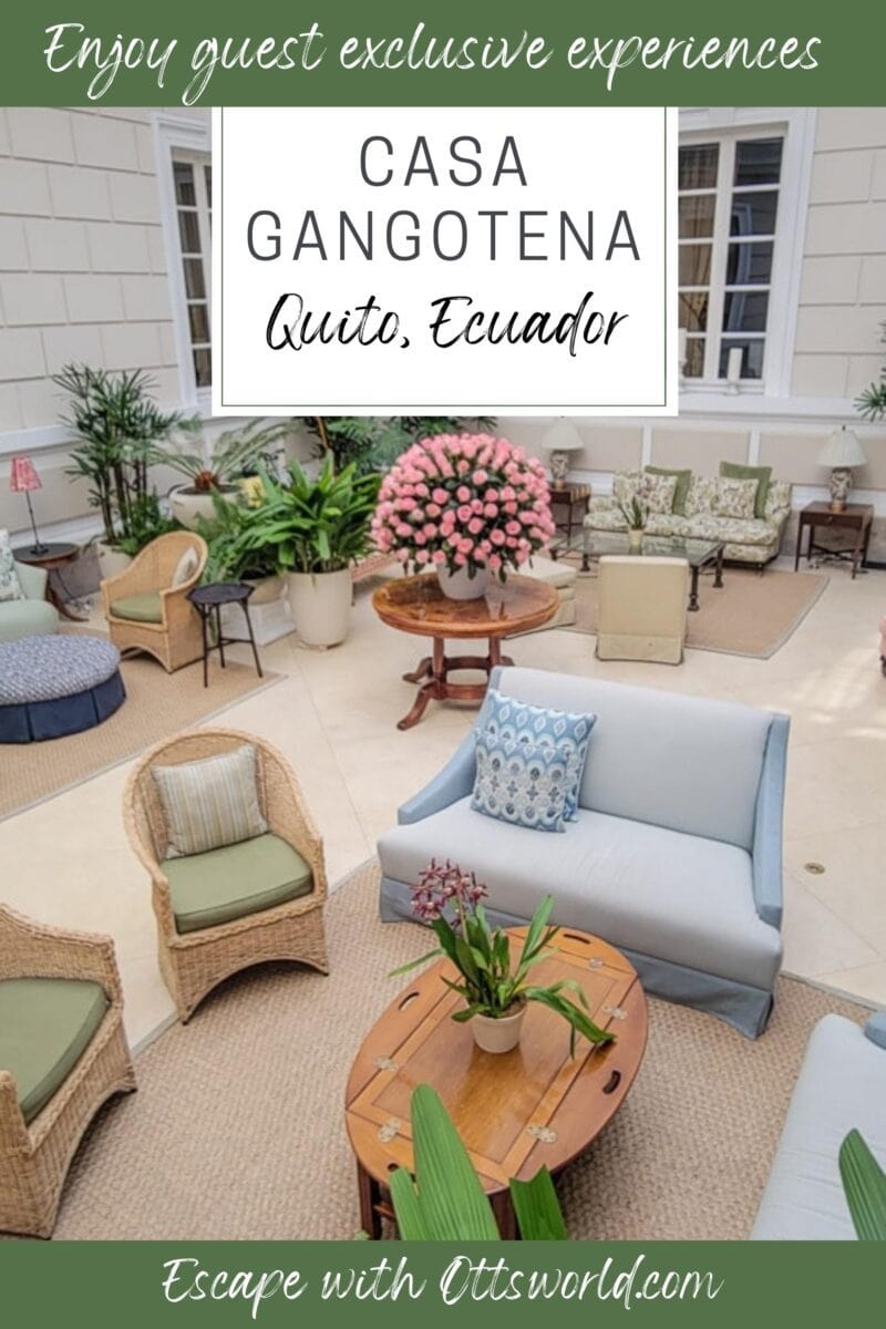Enjoy guest exclusive experiences at Casa Gangotena in Quito Ecuador