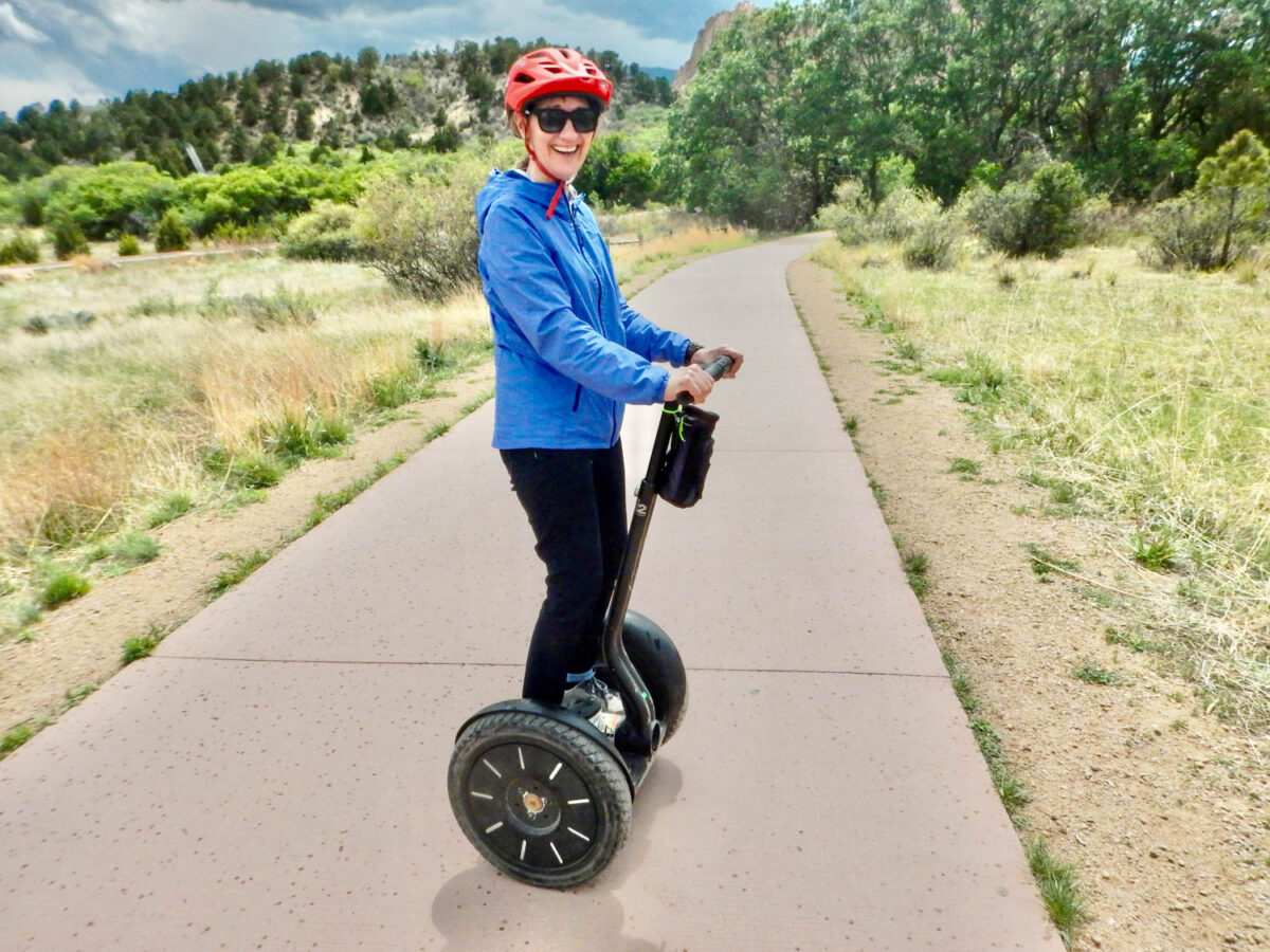 Author on Segway in Garden of the Gods - one of the best places to visit in Colorado Springs