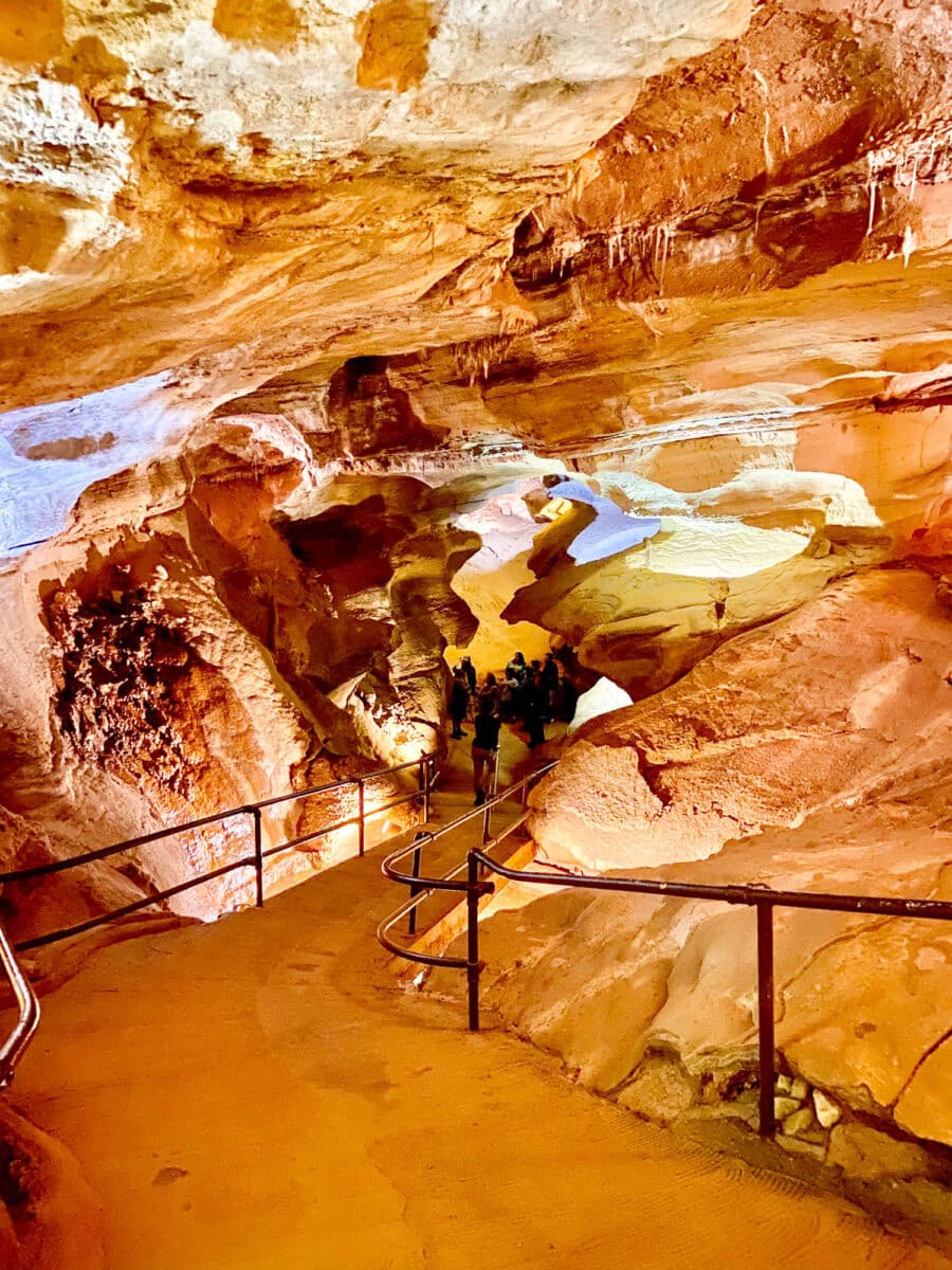 Inside a cave at Cave of the Winds Mountain Park in Colorado