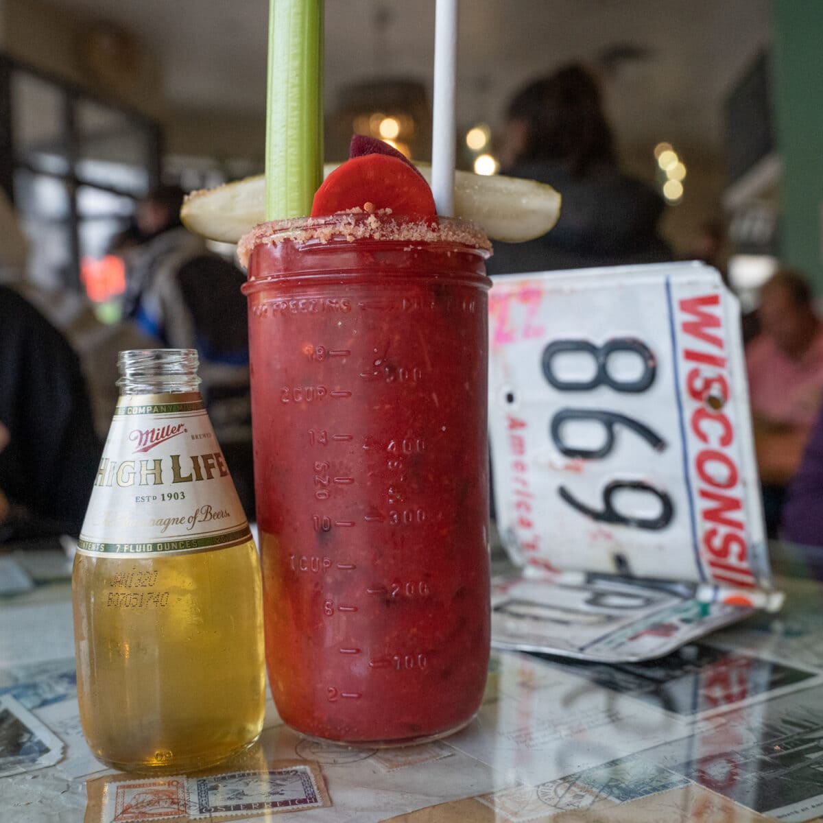 Wisconsin bloody mary with beer short stack madison