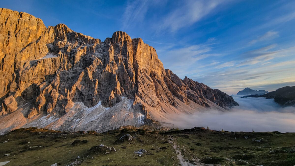 rifugio tissi dolomites sunset