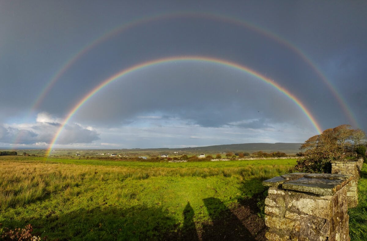 Rain brings two rainbows in Ireland