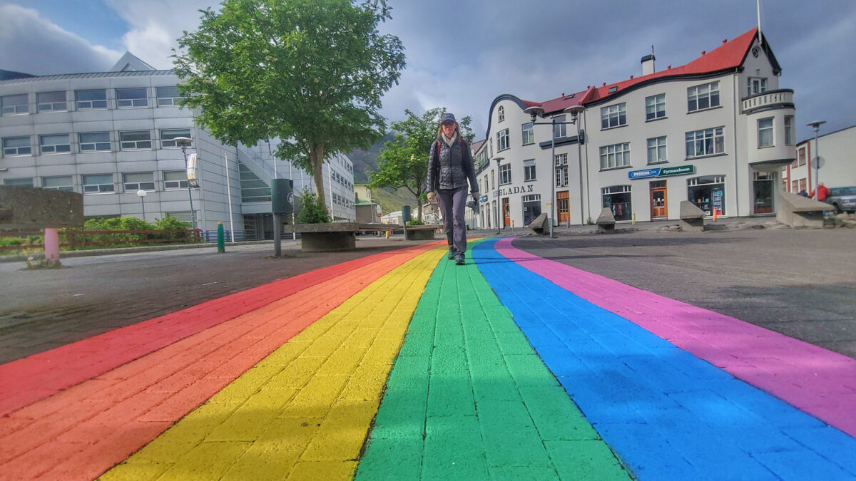 Iceland towns rainbow street