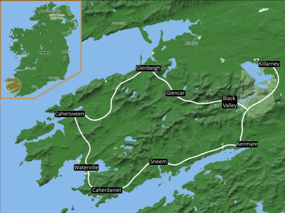 Kerry Way hiking map