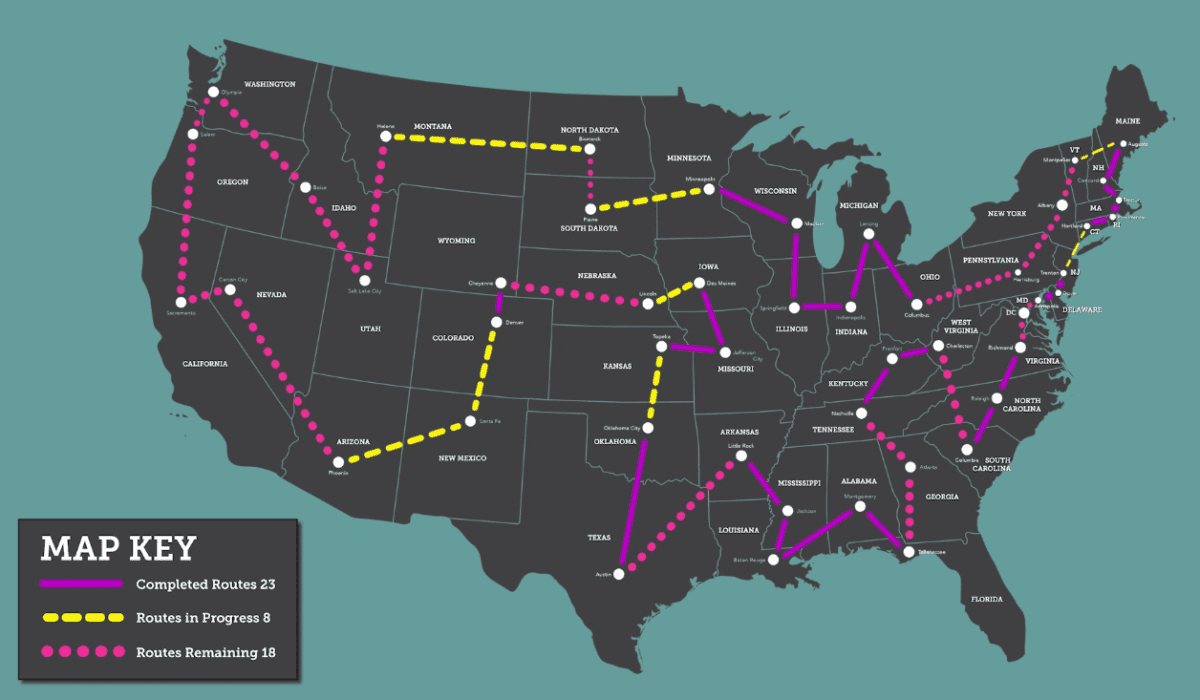 Capitol to Capitol map and route