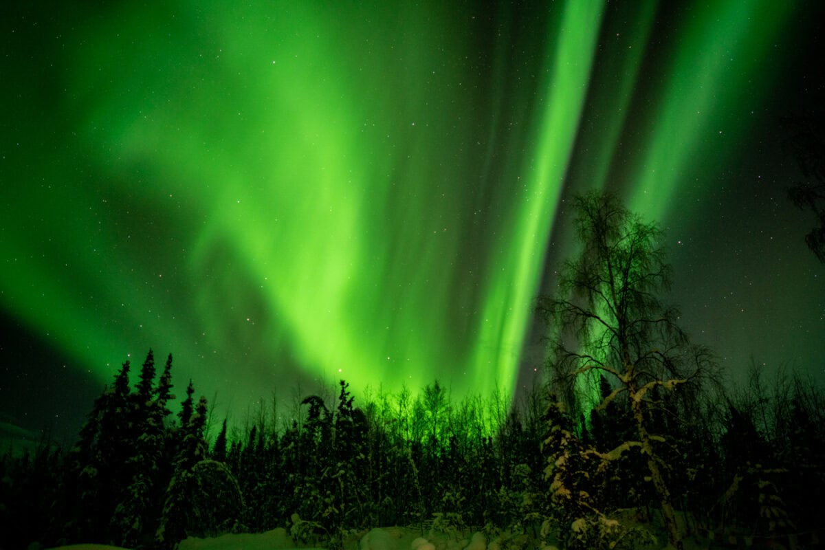 Fairbanks Sunrise Withstand Northern Lights