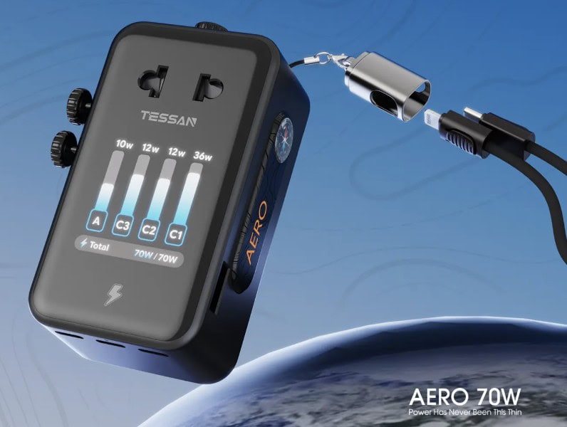 TESSAN AERO 70 Smart Global Travel Adapter